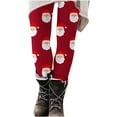 thumbnail image 1 of Mingw Christmas Leggings Women Plaid Print High Waist Slim Fit Stretch Gym Jegging Tights Holiday Outfits,Red,XL, 1 of 5