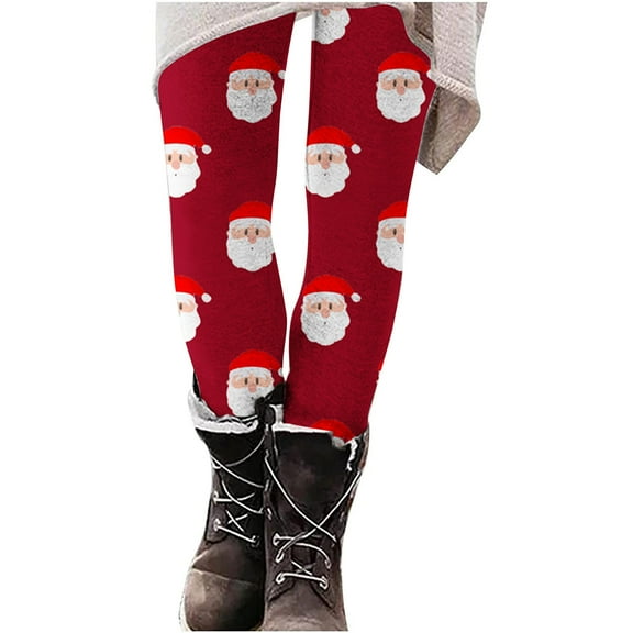 Mingw Christmas Leggings Women Plaid Print High Waist Slim Fit Stretch Gym Jegging Tights Holiday Outfits,Red,XL