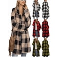 thumbnail image 1 of Mingw Christmas Plaid Printing Fleece Coats for Women Button Down Thicken Long Shackets Warm and Comfortable ,M, 1 of 6