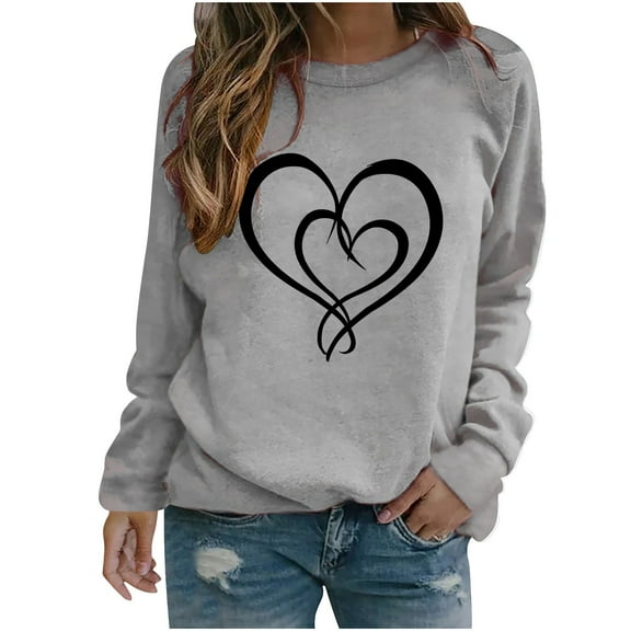 Mingw Colored Long Sleeve Tees for Women Sweatshirts Crew Neck Graphic Long Sleeve Fall Tunic Top