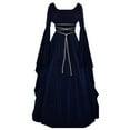 thumbnail image 1 of Mingw Era Costumes for Women Halloween Costumes High Prenium Long Sleeve Dress Vintage Medieval Maxi Dresses, 1 of 4