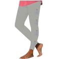 thumbnail image 1 of Mingw Festival Christmas Printed Leggings for Women Skinny Stretchy and Comfortable Yoga Pants Thermal Christmas Holiday Trousers,Gray,L, 1 of 3