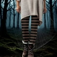 thumbnail image 1 of Mingw Halloween Striped Print Leggings for Women Sports Fitness Pants Casual Tight Fitting Yoga Pants Stretch Pants,Brown,M, 1 of 6