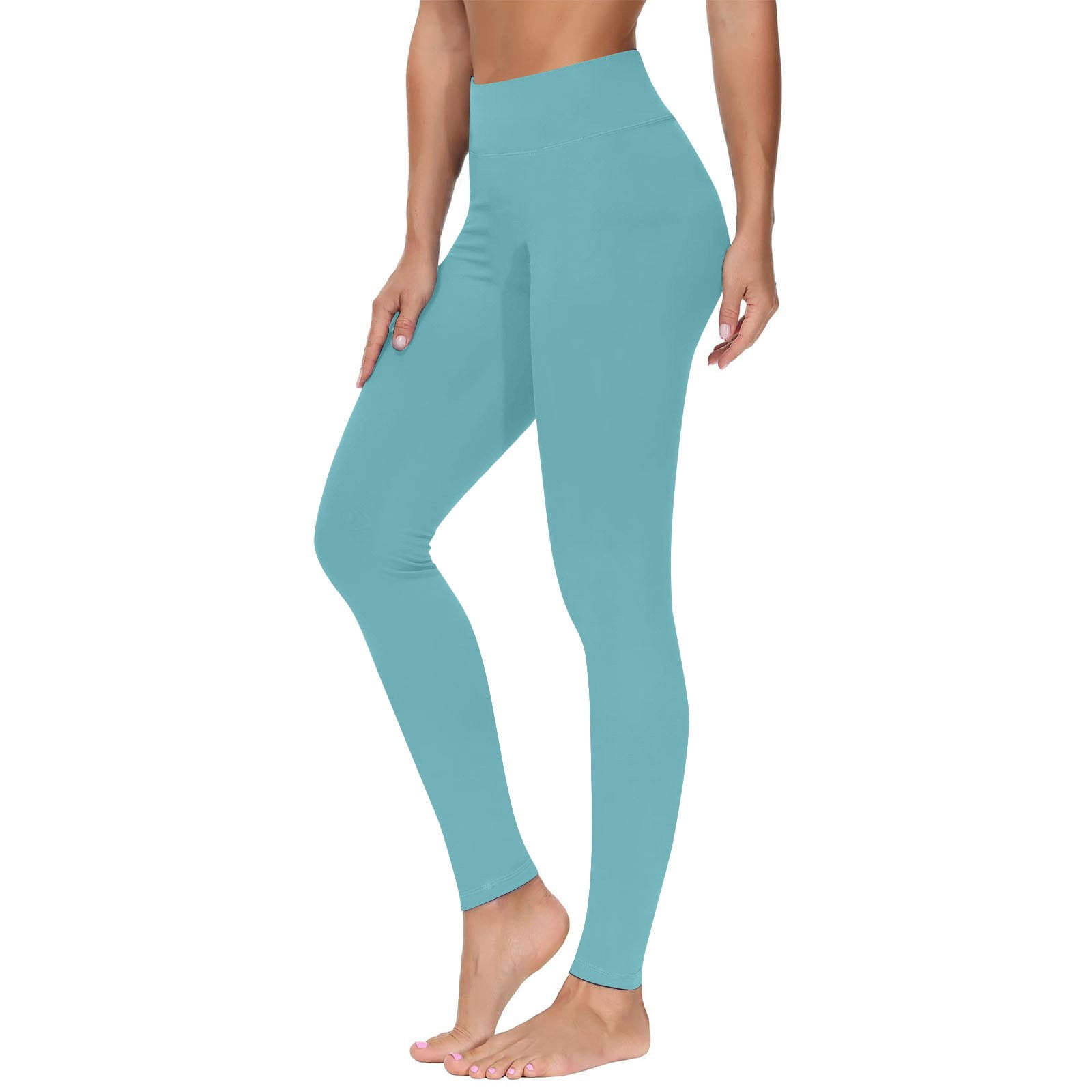 Women's High-Waist Sports Leggings - Tropical Macaw - Saffron Yellow