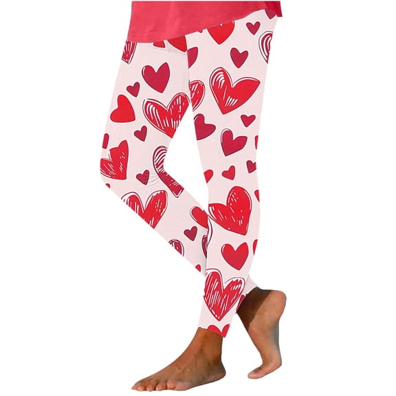 Mingw High Waist Yoga Pants for Women Printed Skinny Stretchy Leggings Tummy Control Comfortable Leggings,Red,2XL