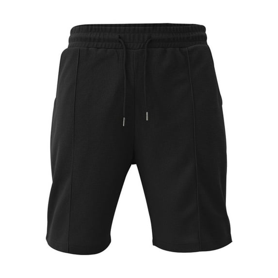 Mingw Mens Shorts 2025 Summer Waffle Textured Fleece Shorts Drawstring Elastic Pants Mens Trousers