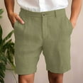 thumbnail image 1 of Mingw Mens Shorts Men's Casual Flat Front Shorts with Pockets Cotton Linen Half Shorts, 1 of 6