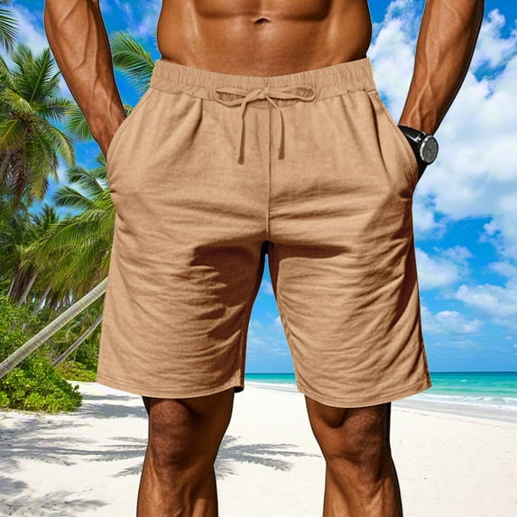 Mingw Mens Shorts Men's Casual Lightweight and Breathable Shorts Drawstring Elastic Trousers