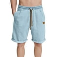 thumbnail image 1 of Mingw Mens Shorts Men's Denim Rolled Cuff Shorts Drawstring Elastic Waistband Pants for Summer Beach, 1 of 6