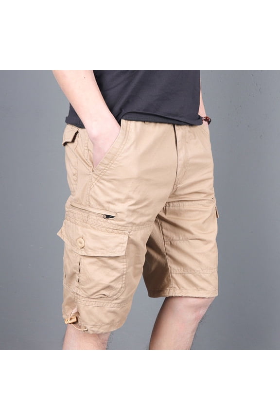 Mens Shorts Men's Messenger Cargo Shorts Ripstop Fabric Pants with Multi Pockets