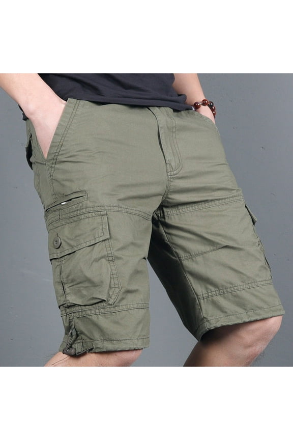 Mens Shorts Men's Messenger Cargo Shorts Ripstop Fabric Pants with Multi Pockets