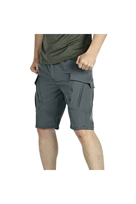 Mens Shorts Men's Ripstop Belted Cargo Shorts Classic Fit Outdoor Performance
