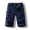 thumbnail image 1 of Mingw Mens Shorts Men's Stretch Cargo Shorts Casual Drawstring Classic Button Fly Jeans, 1 of 4