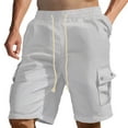thumbnail image 1 of Mingw Mens Shorts Men's Summer Loose Casual Multi Pocket Cotton Linen Drawstring Shorts, 1 of 6