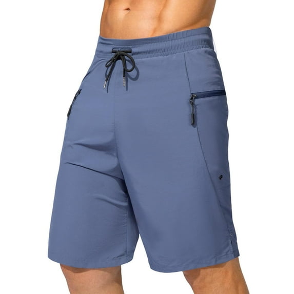 Mingw Mens Shorts Men's Summer Moisture Wicking Fabric Flat Front Shorts Elastic Drawstring Trousers
