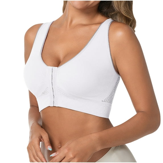 Mingw Push Up Bras for Women Front Closure Sports Bra Adjustable Buckle High Impact Support for Running Gym