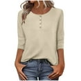 thumbnail image 1 of Mingw S Summer Print Womens Casual Pullover Tee 3/4 Length Sleeve Tops Shirts Comfy Timeless Tunic Blouses, 1 of 6