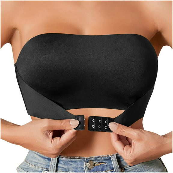 Mingw Strapless Bras for Women Strapless Bra for Women Non Slip Silicone Wireless Bandeau Bras Seamless pads Bralette Tube Top Bra Clear Bra Straps Included