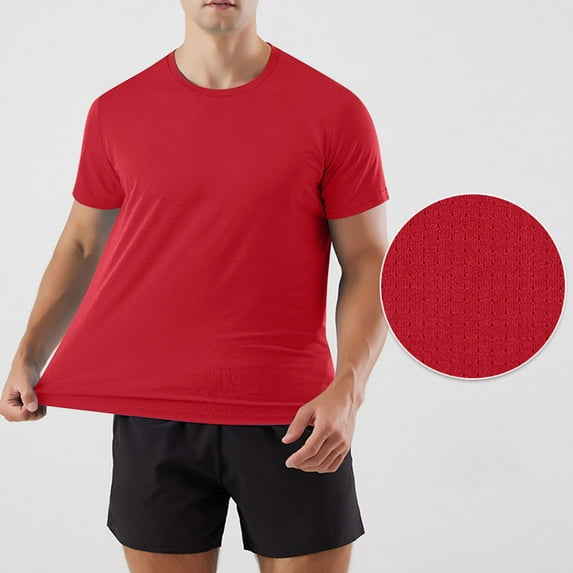 Mingw T Shirt for Men Men's Casual Solid Color Stretch Running Fitness Short Sleeve Leotard Blazer