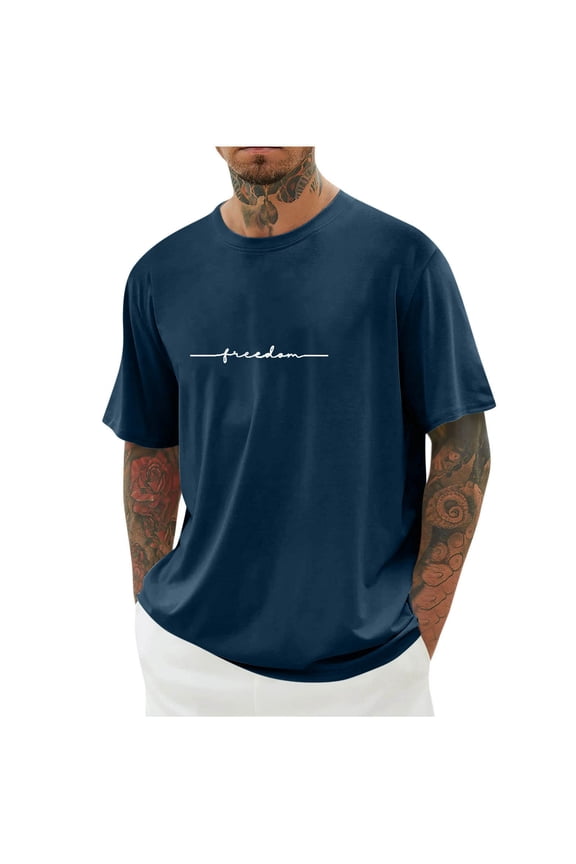 T Shirt for Men Men's Graphic Letter Printed Short Sleeve T Shirt Casual Summer Multicolor Tee Tops