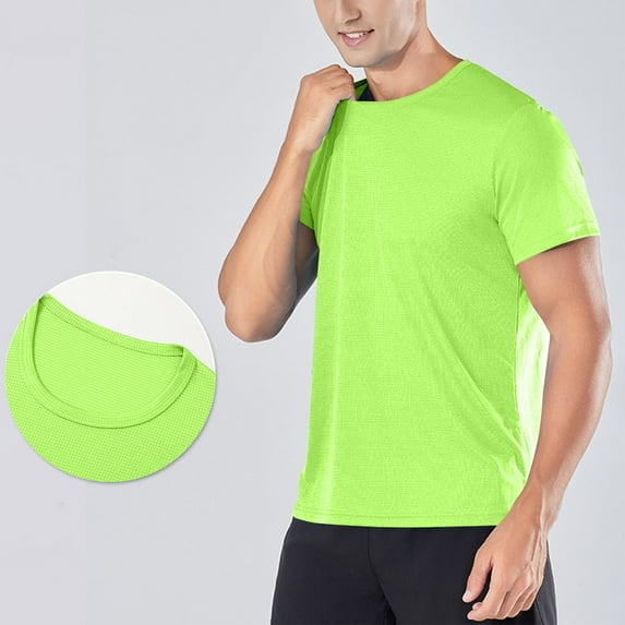 Mingw T Shirt for Men Men's Matte Polyester Soft-Touch Texture Wrinkle-Resistant Fluorescents Crew Neck Short Sleeve Tops