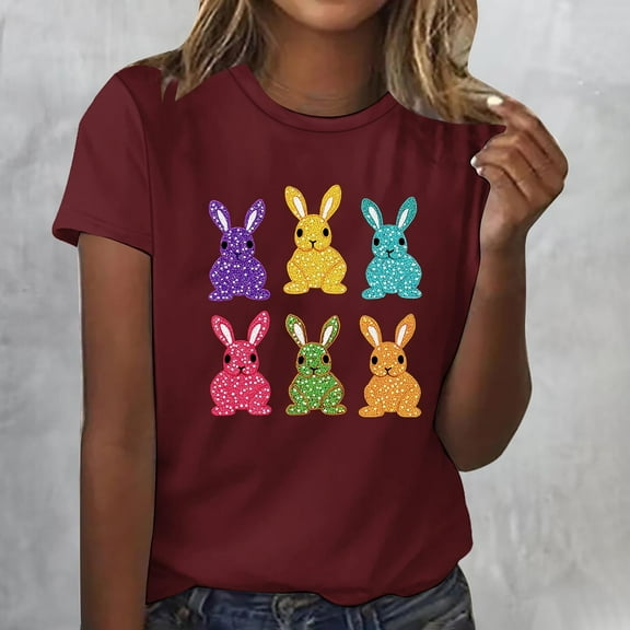 Mingw T Shirts for Women Summer Animal Print T Shirt Round Neck Tee Comfortable Fabric Tops for Women Blouse