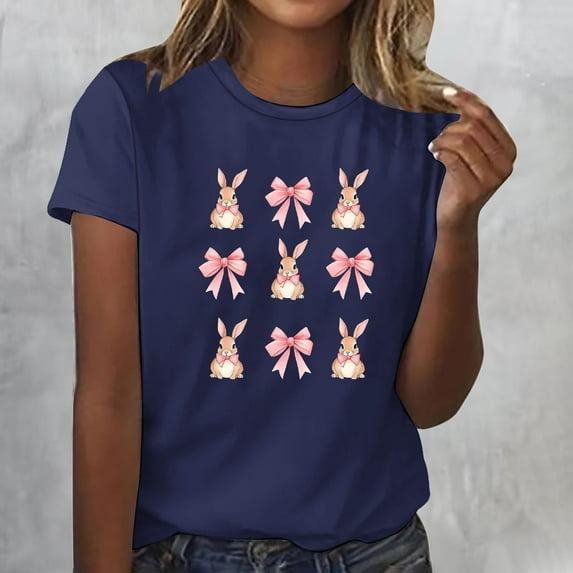 Mingw T Shirts for Women Summer Graphic Print T Shirt Crew Neck Tee Comfortable Fabric Tops for Women Blouse