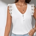 thumbnail image 1 of Mingw Tank Tops for Women Women's Casual Ruffle V Neck Sleeveless T Shirt Summer Top Stretchy Camisole, 1 of 4