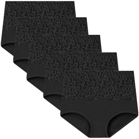 Mingw Underwear Women Pack Women's Large Size Briefs High Waist Tummy Lifting Underwear, SizesM-5XL, 5-Pack
