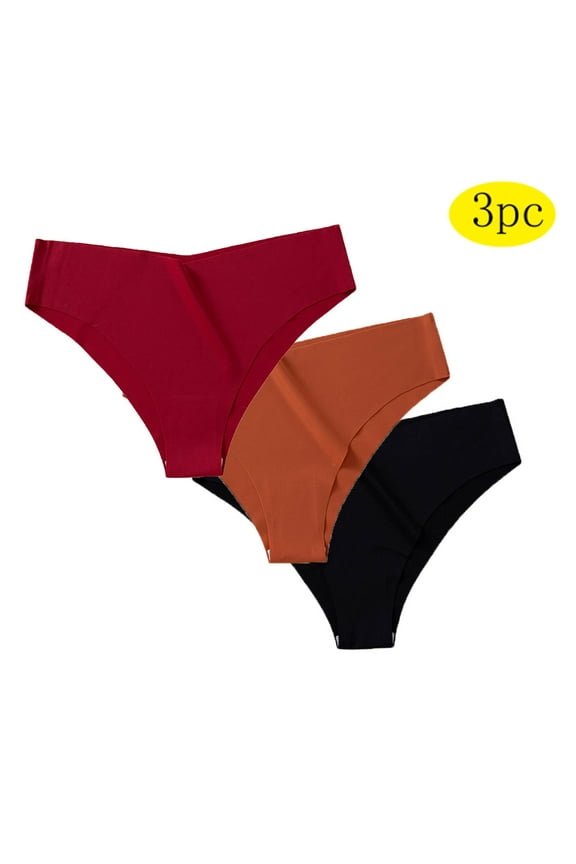 Underwear Women Pack Women's Large Size Solid Low Waist Thin Breathable Underwear,Available in 3 colors,SizesXL-4XL