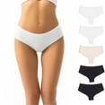 thumbnail image 1 of Mingw Underwear Women Pack Women's Mid-Rise Seamless Briefs Sexy Breathable Solid Color Briefs 5-Pack, 1 of 4