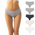 thumbnail image 1 of Mingw Underwear Women Pack Women's Mid-Rise Seamless Briefs Sexy Breathable Solid Color Briefs 5-Pack, 1 of 3