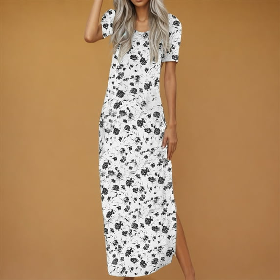 Mingw Wedding Guest Dress Womens 2025 Summer Casual V Neck Boho Maxi Dress Flowy Aline Bell Sleeve Tiered Floral Dresses