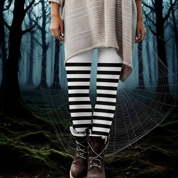 Mingw Witch Costume Leggings for Women Halloween Cosplay Outfit Skinny Stretchy Yoga Pants Fitness Athletic Trousers,White,M
