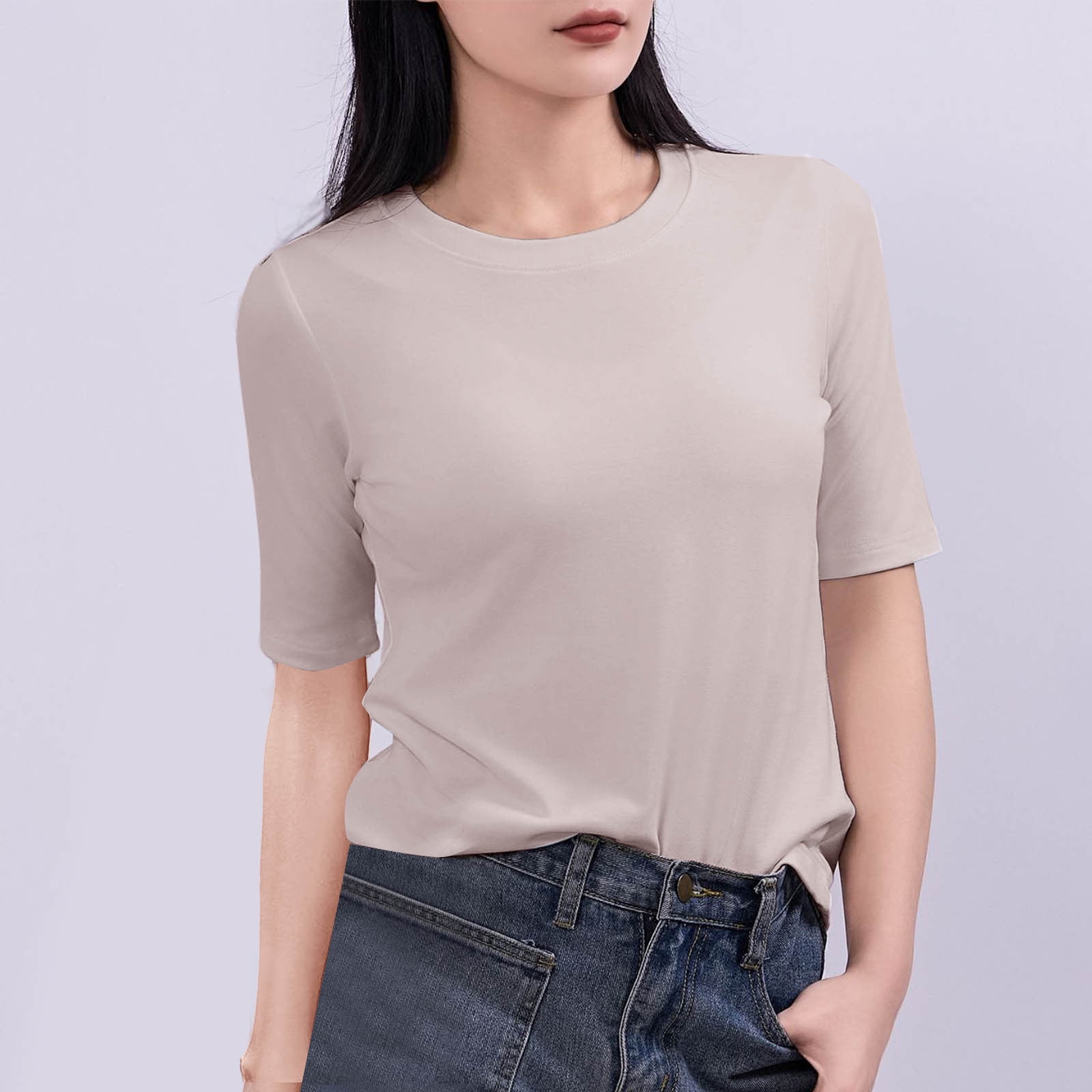 Women Clothes Women's Casual Short Sleeve T Shirt V Neck Tee Home Blouses