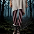 thumbnail image 1 of Mingw Women's Halloween Striped Print Leggings Tight Yoga Pants Stretch Pants Sports Fitness Pants Casual Tight Fitting Trousers,Watermelon Red,S, 1 of 6