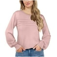 thumbnail image 1 of Mingw Womens Clothes for Fall Season Pastel Color Shirt Long Sleeve Henley Shirt Casual Round Neck Tunic Tops, 1 of 6