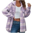 thumbnail image 1 of Mingw Womens Fall Outfits Plaid Shacket Button Down Long Sleeve Shirts Jackets,L, 1 of 5