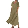 thumbnail image 1 of Mingw Womens Maxi Dresses Cap Sleeve Long Sweet Casual Dresses Loose Plain Elegant Flowy Wedding Guest Dress ,S,Green, 1 of 5