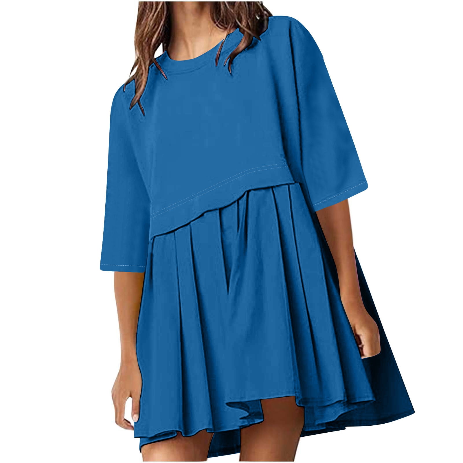 AIMCOO Women's Ruffle Sleeve Babydoll Dress - Tiered Mini Swing Dress With Pockets, Summer Sundress - View #4