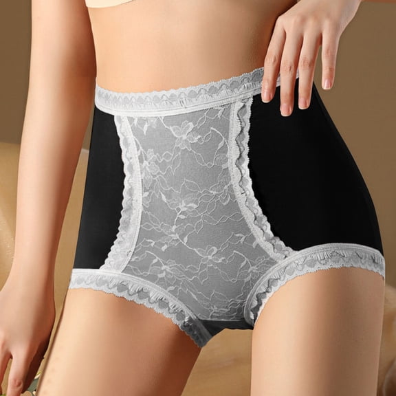 Mingw Womens Underwear Women's Casual Print Sexy Lace Ventilate High Waist Underpants Briefs