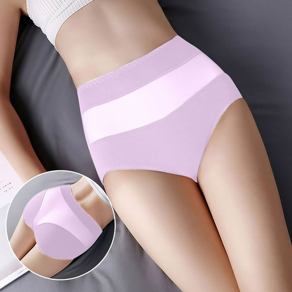 Mingw Womens Underwear Women's Solid High Waist Tummy Controlling Underwear Sexy Briefs