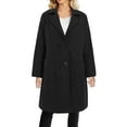 thumbnail image 1 of Mingw Wool Coat for Women Notched Collar Double Breasted Trench Coat with Large Pockets Thermal Winter and Fall Season Clothing,2XL,Black, 1 of 5