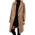 thumbnail image 1 of Mingw Wool Coats for Women Fall Winter Dress Peacoat Long Trench Coat Double Breasted Blazer Jackets Overcoat ,L,Coffee, 1 of 6