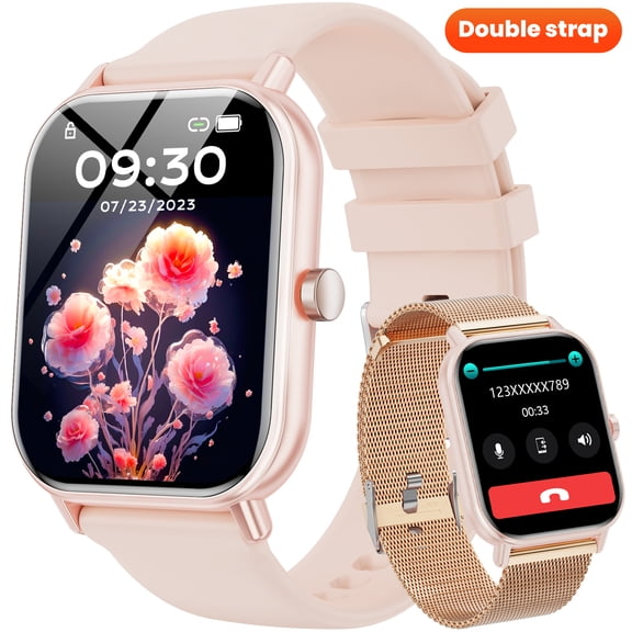 Mingwear 1.85-Inch Men's and Women's smartwatch fits for Android and iPhone Devices with Fitness Tracker, Pedometer, Answer/Call/120 Sport Modes, IP68 Waterproof Fitness Watch, (Milanese Steel Band)