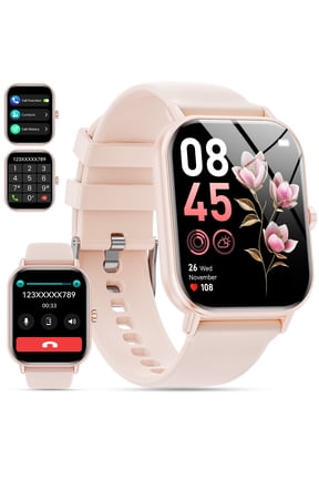 1.85-Inch Men's and Women's smartwatch fits for Android and iPhone Devices with Fitness Tracker, Pedometer, Answer/Call/120 Sport Modes, IP68 Waterproof Fitness Watch (Pink)