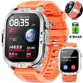 thumbnail image 1 of Mingwear 2.01-inch Military Smartwatch for Men with Fitness Tracker, Answer/Call/100+ Sport Modes, IP68 Waterproof, Hiking Travel Pedometer Watch compatible with Android Iphone Devices (Orange), 1 of 9