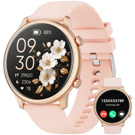 Mingwear 2025 New 1.39-inch Women's Smartwatch, Fitness Tracker with 100+ Exercise Modes, Take/Dial Calls, fits for Android and Iphone Devices (Metallic Gold)