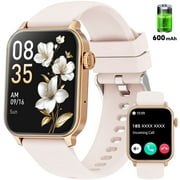 Mingwear 2025 New 1.85-inch Men's and Women's Large Battery Smartwatch, 600 mAh/Fitness Tracker, Fitness Watch, 120+ Sport Modes, Receive/Dial Calls, fits for Android and Iphone Devices ( PinK)