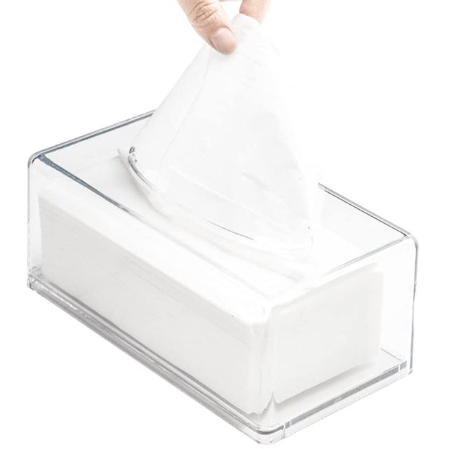 Mingwear clear tissue box holder thickened acrylic tissue box cover, clear tissue holder